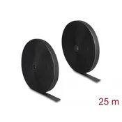 Delock Zelo zanesljiv trak Velcro L 25 m x Š 25 mm, črn