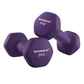 Songmics Set ročk, 2 x 2 kg, 16x8x7,5 cm, vijolična
