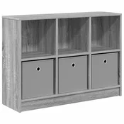 Vidaxl Strani šal s predalom Siva Sonoma 88,5 x 27,5 x 63,5 cm