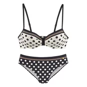 LASCANA Bikini temno rumena/črna/bela