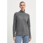Volnen pulover Twinset ženski, siva barva, 252TP3582
