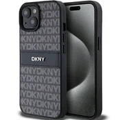 DKNY Etui DKNY Leather Mono Stripe & Metal Logo za iPhone 15/14/13 - črno