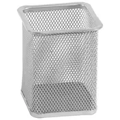 Caša za olovke metalna žica cetvrtasta 8x8x9,8cm LD01-39 Fornax srebrna