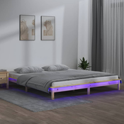 vidaXL LED posteljni okvir 160x200 cm trden les