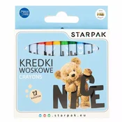 STARPAK Kredki świecowe woskowe Misie 12 kolorów