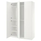 PAX/FORSAND Garderobni sestav, bela/bela, 150x60x236 cm