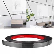 shumee DEKORATIVNI TRAK ČRN 1,2 cm PVC 12 mm 10 METROV SAMOLEPILAN