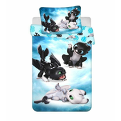 Plava pamučna dječja posteljina za dječji krevetić 100x135 cm How to Train Your Dragon Babies – Jerry Fabrics