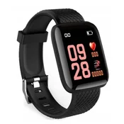 Verk LCD pametna ura silikonska zapestnica Android in iOS črna bluetooth