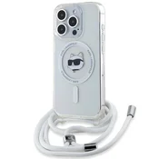 Karl Lagerfeld Etui Karl Lagerfeld IML Choupette Head & Cord MagSafe za iPhone 15 Pro - prozorno