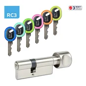 Varnostni vložek cilindrične ročice RICHTER EURO SECURE R3, Varnostni cilinder z gumbom 35/45 mm