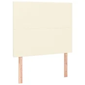 Vidaxl Vzglavje postelje kremne barve 80x5x118/128 cm umetno usnje