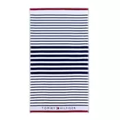 PEŠKIR ZA PLAŽU VELVET STRIPES 100/180 cm , crvena, bela, tamnoplava
