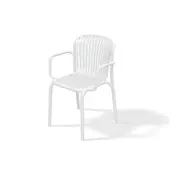 Prosperplast Vrtni stol z nasloni za roke BRENE, bel, plastičen, 82,5 cm