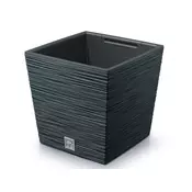 Prosperplast Prevleka za cvetlični lonec FURU SQUARE LOW 2v1 plastika 24x24x24cm, antracit