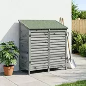 vidaXL Vrtno skladišče Siva 106 x 56 x 113,5 cm Trdna smreka