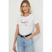 White womens T-shirt with Pepe Jeans print - Women