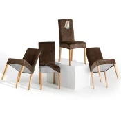 Restilo Napínací potah na židli Sento tmavě hnědá,48 x 48 x 58 + 10 cm, set 4 ks