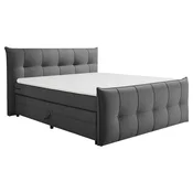 MID.YOU POSTELJA BOXSPRING 180 cm  x 200 cm , tekstil, leseni material antracit