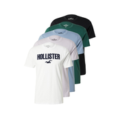 HOLLISTER Majica, nebesko plava / smaragdno zelena / crna / bijela