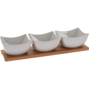Ayfee Odlično Servirne sklede porcelan / bambus KO-795880020