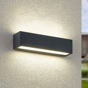 Arcchio LED stenska svetilka Lengo, 25 cm, 2-svetilna, antracit, CCT - Sodobni - Aluminij