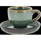 Bitz Skodelica za espresso s krožnikom - Zelena/črna