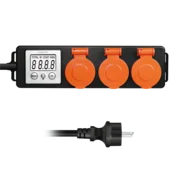 Logilink produžni kabl outdoor 3 mesta, LCD displej potrošnje, 1.4m, IP44, crna