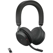 JABRA EVOLVE2 75, Link380a MS Stereo Black, EVOLVE2 75 headset Black MS, Link 380 BT adapter USB-A MS,1.2m USB-C to USB-A cable, carry pouch, warranty