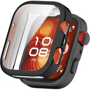 GS Ovitek 2 v 1 z zaščitnim steklom za Huawei Watch Fit 4, črn