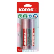 Lepilo v stiku, v pastelni tubi, 2x20 g, KORES, mešanica barv, 2 kosa