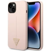 Guess Guess Silikonski trikotni logotip - Ohišje za iPhone 14 Plus (roza)