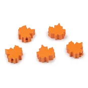 Lesene kroglice listi 19x20 mm - oranžne (5 kosov)