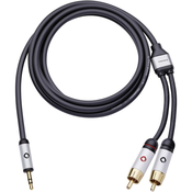 Oehlbach Priključni kabel Oehlbach iConnect, 3,5 mm m. banana k./2 xm. stereo cinch k., črn, 3 m