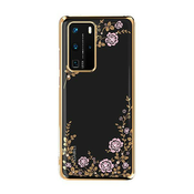 Premium ovitek Flora s Swarovski kristali za Huawei P40 Pro - zlate barve