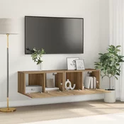 Set TV komoda 2 pcs Smeda 60 x 30 x 30 cm Konstruirano drvo