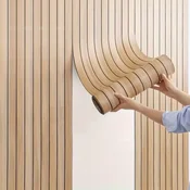 shumee 3D samolepilna vodoodporna stenska plošča iz vinilnih letvic 0,4 x 3 m