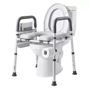 VEVOR Povišano WC sedežno mesto nastavljiva višina in širina 420x420x40 mm oblazinjeno belo