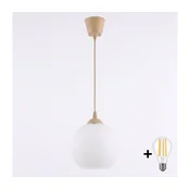 Brilagi - LED luster na sajli RETRO GLASS 1xE27/60W/230V O 15 cm bež/bela