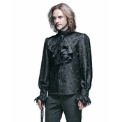 Moška srajca DEVIL FASHION - Dracula Gothic Lace Top With Bow Tie - Črna - SHT01001