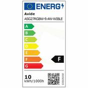 Avide Pametna sijalica, LED 9.4W, E27, RGB+W, WiFi, Bluetooth - Smart LED Globe A60 9.4W WiFi 30699