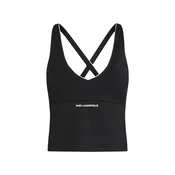 Karl Lagerfeld Majica  Athleisure-Tanktop mit kontrastierender Paspelierung  črna