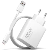 Xiaomi MY-19-ER stenski polnilnik 100 W USB-A s kablom USB-C – bel