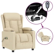 Vidaxl Elektri?ni masažni stol krem blago