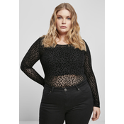 Womens Flock Lace Body Black