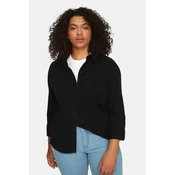 Trendyol Curve Black Boyfriend Woven Shirt TBBS22GO0323