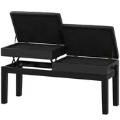 Homestar Klaviaturni stol z nastavljivo višino 105x37x48-58 cm črne barve