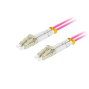 Lanberg optični povezovalni kabel MM LC/UPC-LC/UPC duplex 1m LSZH OM4 50/125, premer 3mm, barva magenta