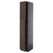 METOD / KNIVSHULT Vis.el. s 2 vrata/4 fioke, Crnosiva/Sinarp smeda, 40x60x220 cm
