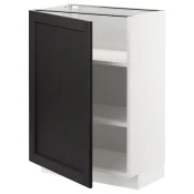 METOD Podni element s policama, bela/Lerhyttan crno bajcovano, 60x37 cm